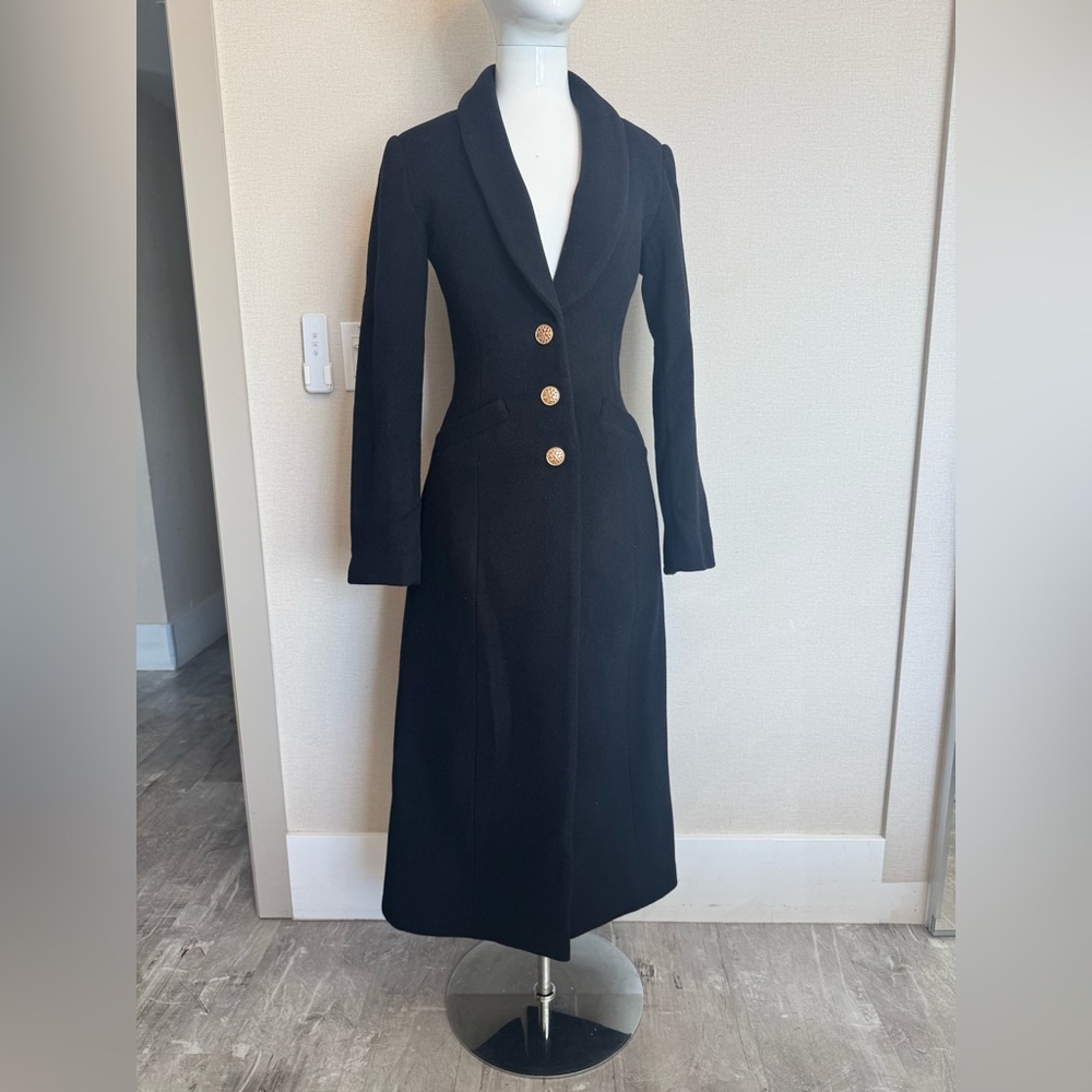 Reformation Eden Nipped Waist Coat Black - Size XS - Picture 3 of 13